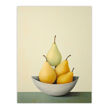 Gone Pear Shaped Kitchen Green Yellow Wall Art Print, 6 of 6