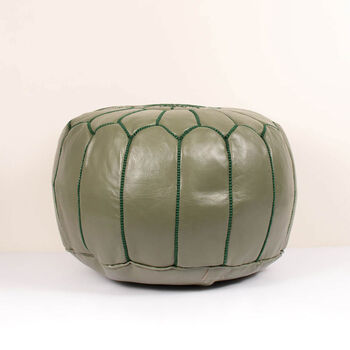 Moroccan Coloured Leather Pouffe, 4 of 12