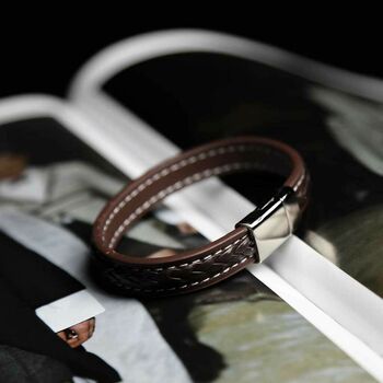 Mens Handmade Leather Bracelet, 3 of 4