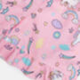 Girls Pink Unicorn Pony Cotton Short Pyjama Set, thumbnail 4 of 6