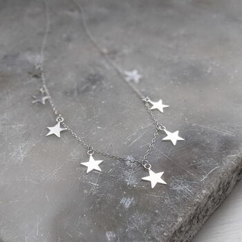 Sterling Silver Multi Star Necklace, 4 of 9