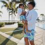 Father And Son Banana Leaf Print Matching Swim Shorts, thumbnail 1 of 8