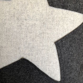 Dark Grey Handmade Wool Cushion With Star, 2 of 4