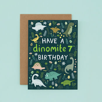 Any Age Dinosaur Birthday Card, Boys Birthday Card, 8 of 9