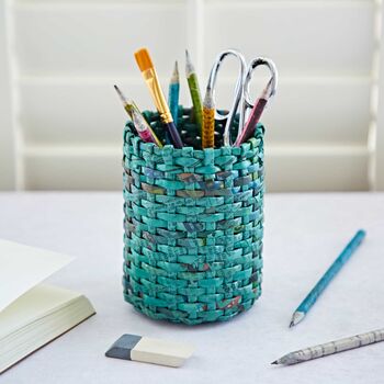 Recycled Newspaper Round Pencil Holder, 11 of 11