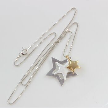 Twinkle Triple Star Pendant Necklace, 6 of 11