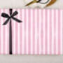 Valentine Wrapping Paper With Pink Stripe Pattern, Three Sheet Pack, thumbnail 3 of 3