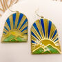 Large Statement Sunrise Earrings, Clay And Resin, thumbnail 3 of 5