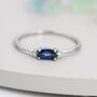 Natural Sapphire Blue Ring In Sterling Silver, thumbnail 3 of 11