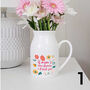 Mother's Day Flower Jug Vase Mum Birthday Gift, thumbnail 2 of 3