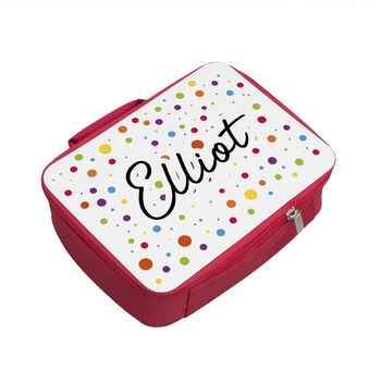 Personalised Kids Fun Polka Dot Insulated Lunch Bag, 6 of 12