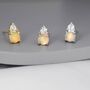 Opal With Cz Stud Earrings In Sterling Silver, thumbnail 4 of 11