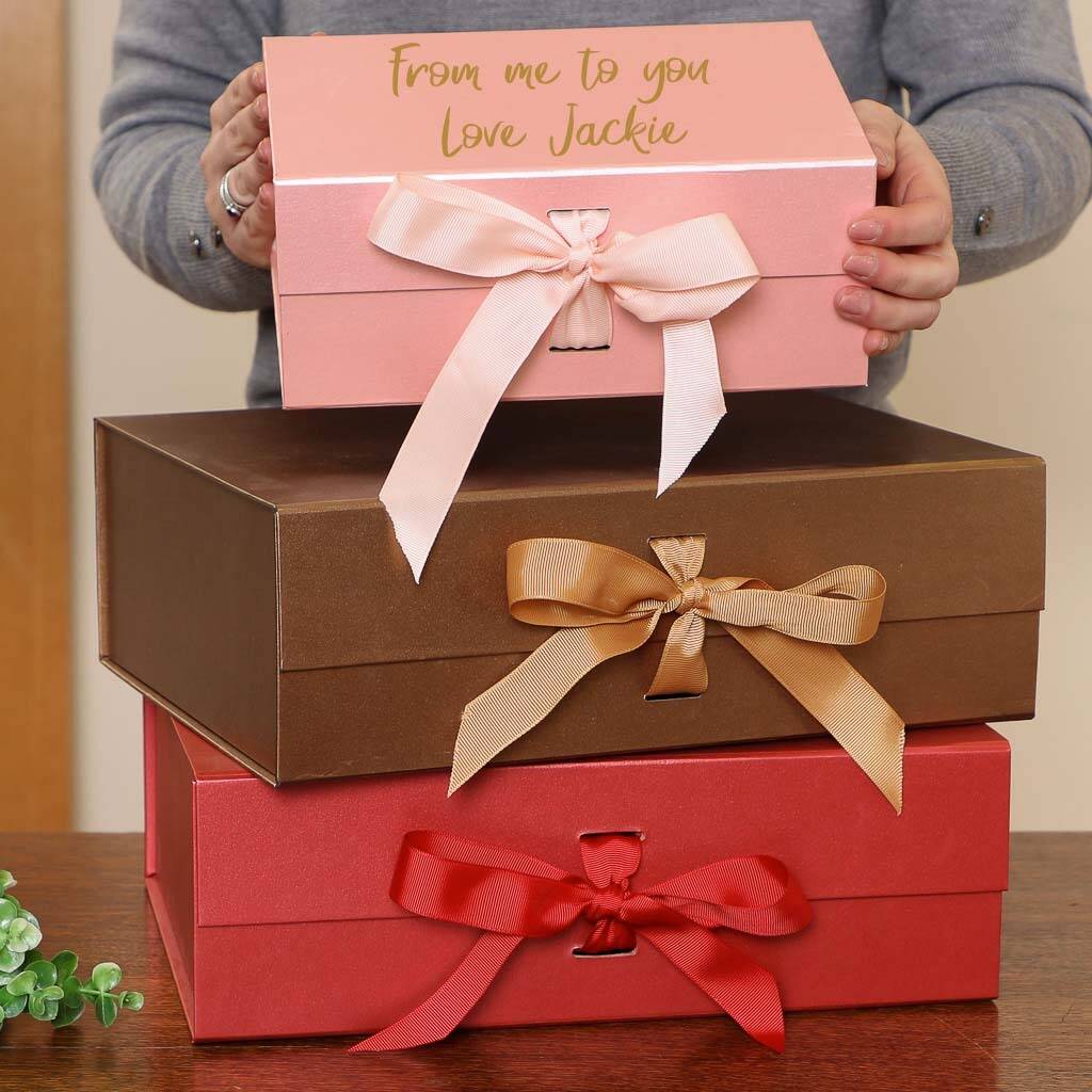 Personalised Luxury Gift Box With Ribbon By Dibor | notonthehighstreet.com