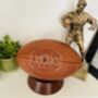 Mini Leather Rugby Ball With Display Stand, thumbnail 3 of 4