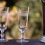 Set Of Four Champagne Flutes With Art Deco Design, thumbnail 1 of 2