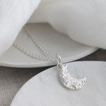 Memorial Ashes Imprint Silver Crescent Moon Charm, 3 of 5