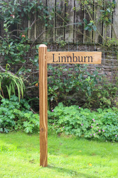 Directional Engraved Oak House Sign Post| Personalised, 6 of 7