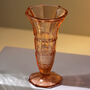 Vintage Mid Century Art Deco Glass Vase Peachy Pink, thumbnail 1 of 2