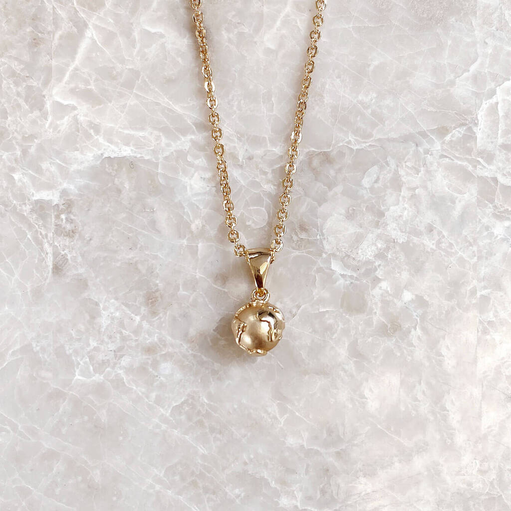 'you Are My World' 18k Globe Necklace By Nikita By Niki ...