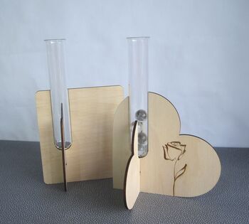 Personalised Wood And Glass Bud Vase, 3 of 5