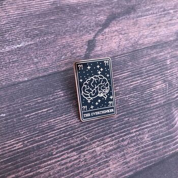 The Overthinker Tarot Card Enamel Pin, 5 of 7