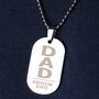 Personalised Dad Steel Dog Tag Necklace Gift, thumbnail 7 of 8