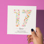 Floral Fun Personalised 17th Birthday Card, thumbnail 1 of 5