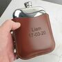 Personalised Hip Flask And Leather Pouch, thumbnail 1 of 9