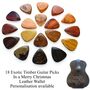 18 Exotic Timber Picks In A Leather Christmas Wallet, thumbnail 2 of 12