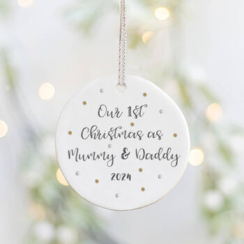 Our First Christmas As Parents Ceramic Decoration, 3 of 5