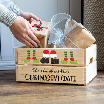 Personalised Christmas Eve Crate Santa And Elves, 2 of 2