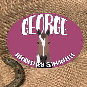 Personalised Stable Door Name Plaque Oval Horse Head, 4 of 9