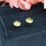 Natural Peridot Stud Earrings In Sterling Silver, thumbnail 6 of 11
