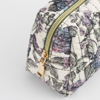 Hydrangea Small Quilted Makeup Bag, 5 of 7