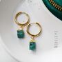 Malachite Crystal Hoop Earrings, thumbnail 1 of 9