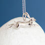 Personalised Sterling Silver Leaping Hare Necklace, thumbnail 1 of 11