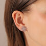 Clover Flower Clip On Earrings, thumbnail 3 of 4