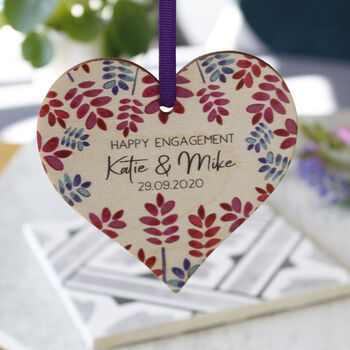 Happy Engagement Wooden Heart Decoration Gift, 8 of 12