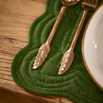 Emerald Quilted Scalloped Placemats, 5 of 5