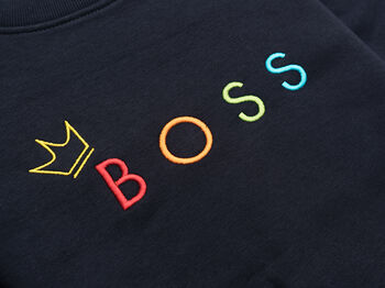 'Boss' Embroidered Children's Sweatshirt, 12 of 12