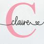 Personalised Pink Porcelain Square Coaster With Intial And Name Gift, thumbnail 2 of 2