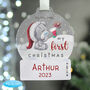 Personalised Baby's 1st Christmas Snow Globe Bauble, thumbnail 3 of 3