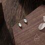 Sterling Silver Moonstone Marquise Stud Earrings, thumbnail 3 of 11