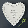East Of India Heart Porcelain Coaster With The Words 'All I Need Is You', thumbnail 1 of 5