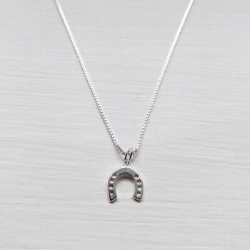 Sterling Silver Horseshoe Necklace, 4 of 7