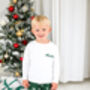 Family Christmas Personalised Snowflake Pyjamas In Red And Green, thumbnail 2 of 10