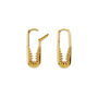 Safety Pin Earrings Silver With Gold Plating, thumbnail 2 of 3