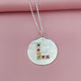 Sterling Silver Multi Jewel Initial Disc Necklace, thumbnail 1 of 4
