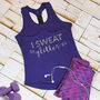 I Sweat Glitter Tri Dri Gym Vest, thumbnail 3 of 3