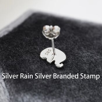 Sterling Silver Cute Baby Elephant Stud Earrings, 3 of 10